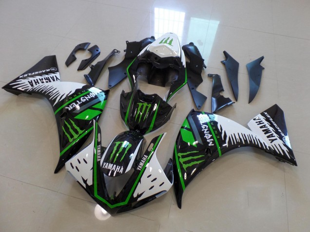 2009-2011 White Green Big Monster YZF R1 Motorcycle Fairings