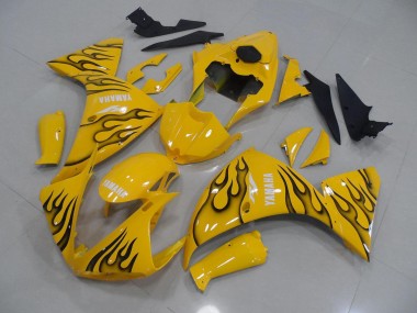 2009-2011 Yellow Black Flame YZF R1 Motorcycle Fairings