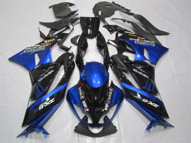 2009-2012 Black Blue Monster ZX6R Motorcycle Fairings