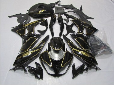 2009-2012 Black Gold ZX6R Motorcycle Fairings