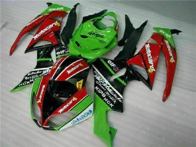 2009-2012 Black Red Green Motocard ZX6R Motorcycle Fairings