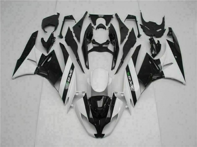 2009-2012 Black White ZX6R Motorcycle Fairings