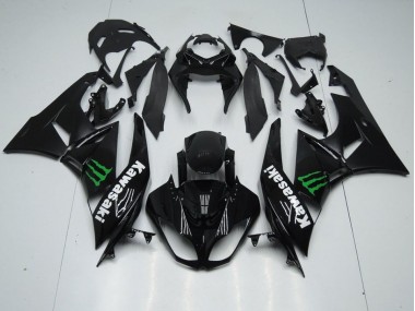 2009-2012 Black with Monster ZX6R Motorcycle Fairings