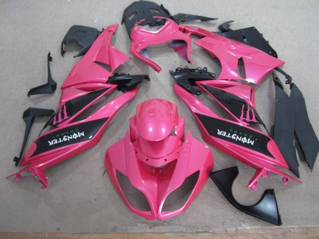 2009-2012 Pink Black Monster ZX6R Motorcycle Fairings