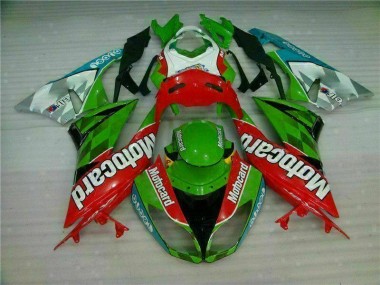 2009-2012 Red Green Motocard ZX6R Motorcycle Fairings