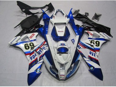 2009-2014 White Blue Sterilgarda 69 S1000RR Motorcycle Fairings