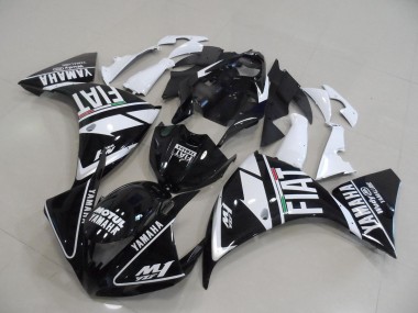 2012-2014 Black White Fiat YZF R1 Motorcycle Fairing