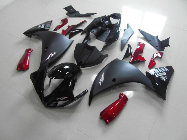 2012-2014 Matte Black Red YZF R1 Motorcycle Fairings