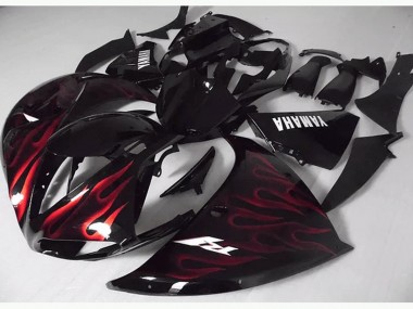 2012-2014 Red Black Flame YZF R1 Motorcycle Fairings