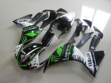 2012-2014 White Green Monster YZF R1 Motorcycle Fairings