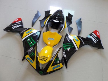 2012-2014 Yellow Black Monster YZF R1 Motorcycle Fairing