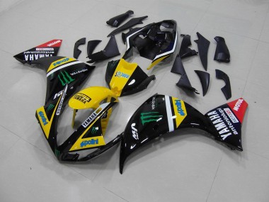 2012-2014 Yellow Black Monster YZF R1 Motorcycle Fairings