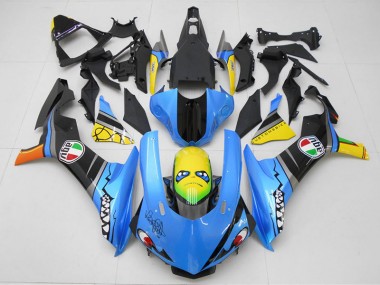 2015-2019 Blue Yellow Shark YZF R1 Motorcycle Fairings