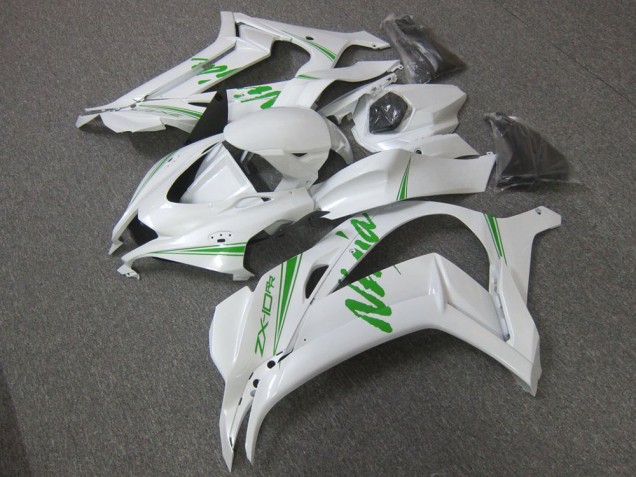 2016-2019 White Green ZX10R Motorcycle Fairings